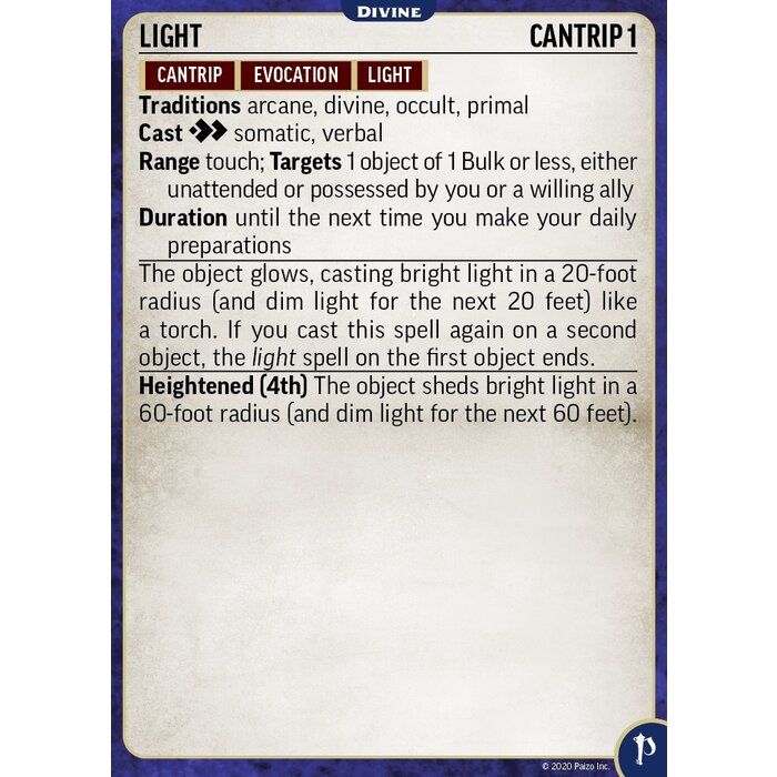 Paizo Publishing Pathfinder RPG 2E Spell Cards - Divine
