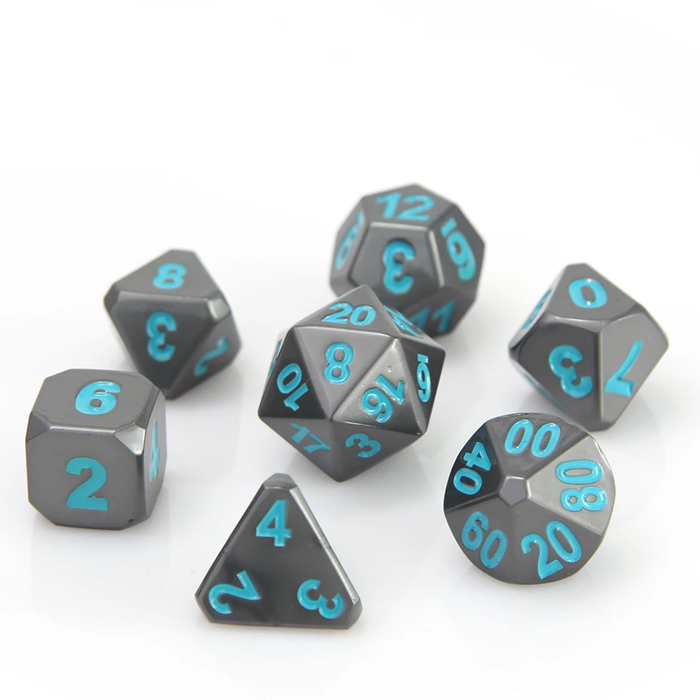 Die Hard Dice 7-Piece Metal RPG Dice Set: Gunmetal Collection