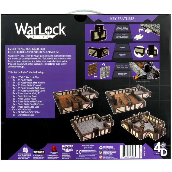 Wizkids/NECA LLC Warlock Tiles: Town & Village 1 - Base Set