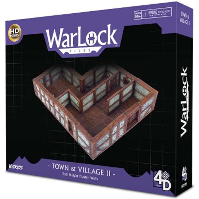 Wizkids/NECA LLC Warlock Tiles: Town & Village 2 - Full Height Plaster Walls