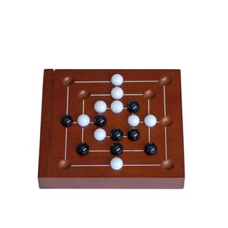 WE Games Coffee Table African Stone Game Mancala - Solid Wood with Walnut  Stain 