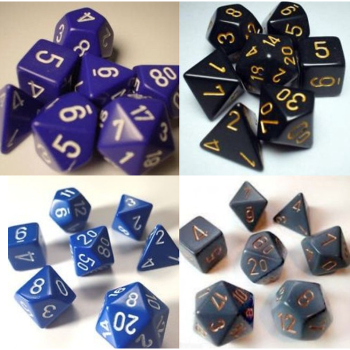 Chessex 7-Piece RPG Dice Set: Opaque (Assorted Colours)