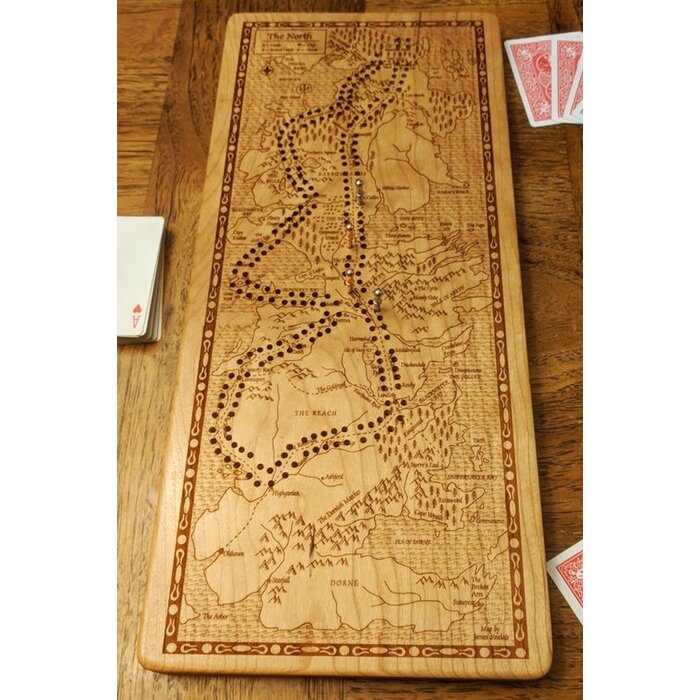 Unique Wood Products Wooden Cribbage Board: Game of Thrones - Westeros