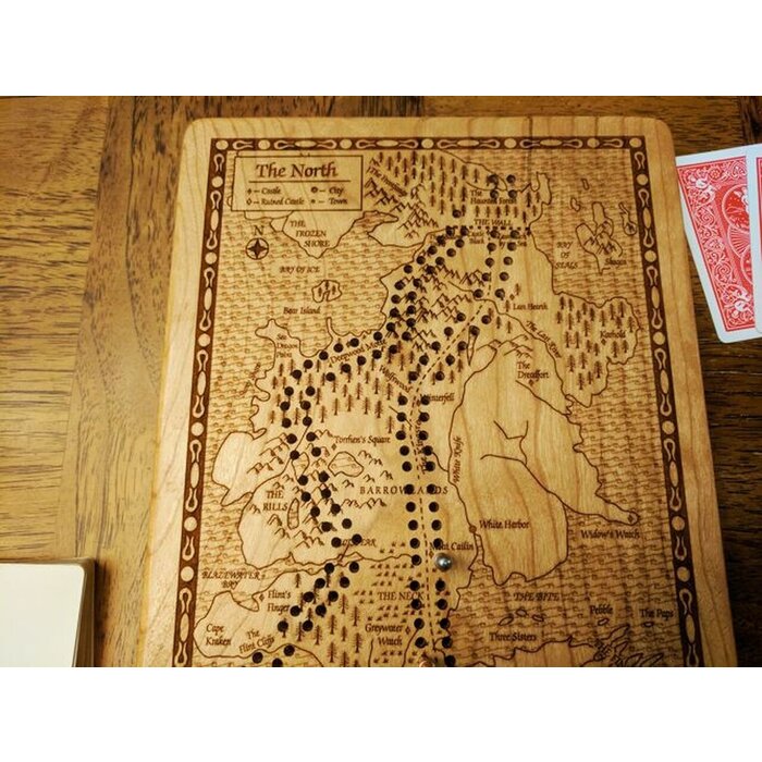 Unique Wood Products Wooden Cribbage Board: Game of Thrones - Westeros