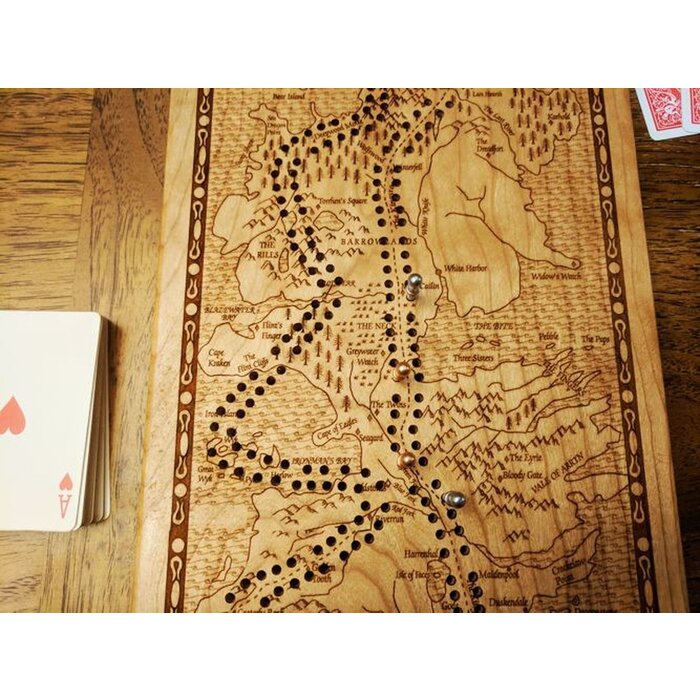 Unique Wood Products Wooden Cribbage Board: Game of Thrones - Westeros