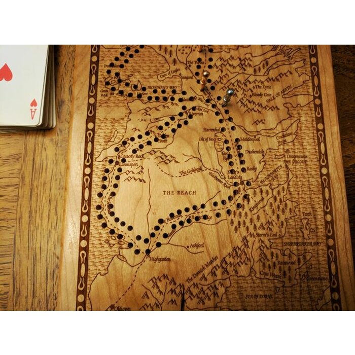 Unique Wood Products Wooden Cribbage Board: Game of Thrones - Westeros