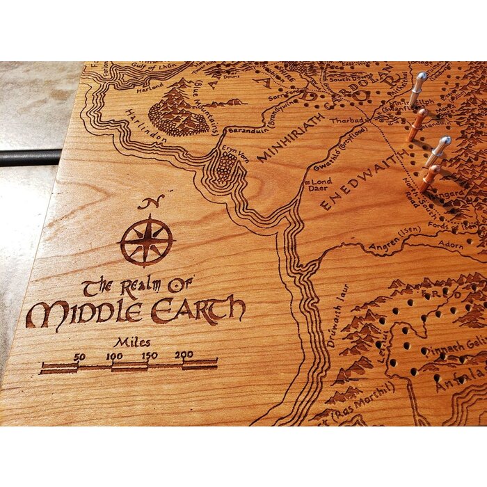 Unique Wood Products Wooden Cribbage Board:  Middle Earth