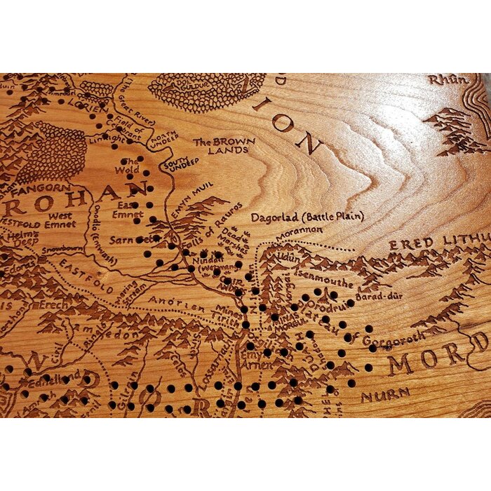 Unique Wood Products Wooden Cribbage Board:  Middle Earth