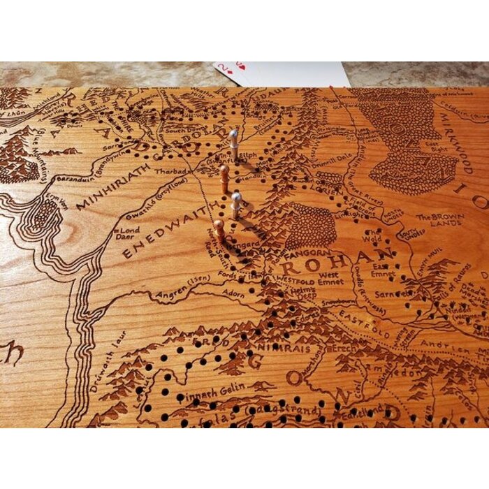 Unique Wood Products Wooden Cribbage Board:  Middle Earth