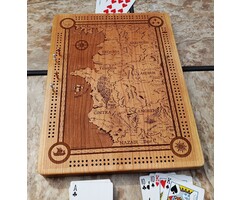 Unique Wood Products Wooden Cribbage Board: Witcher World Map