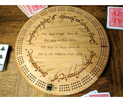 Unique Wood Products Wooden Cribbage Board: The One Ring - Round