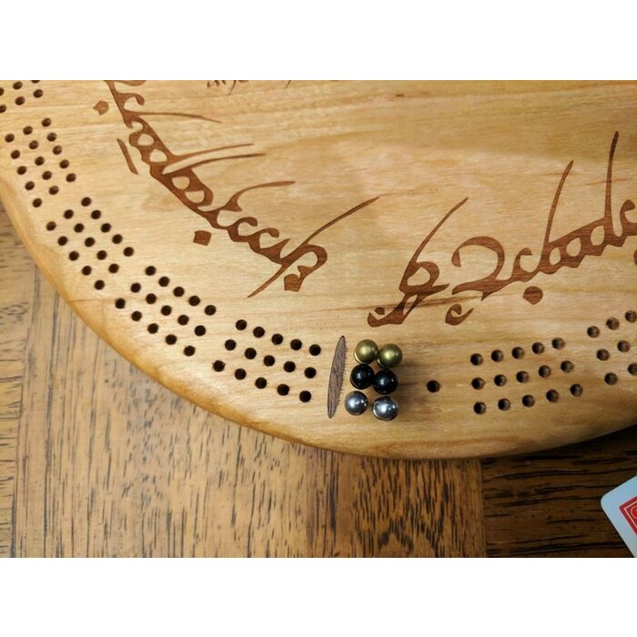 Unique Wood Products Wooden Cribbage Board: The One Ring - Round