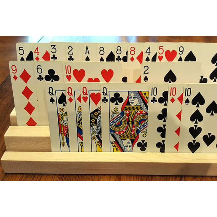 Unique Wood Products Tiered Playing Card Holder