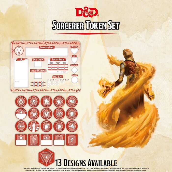 Gale Force Nine D&D 5e Character Token Sets