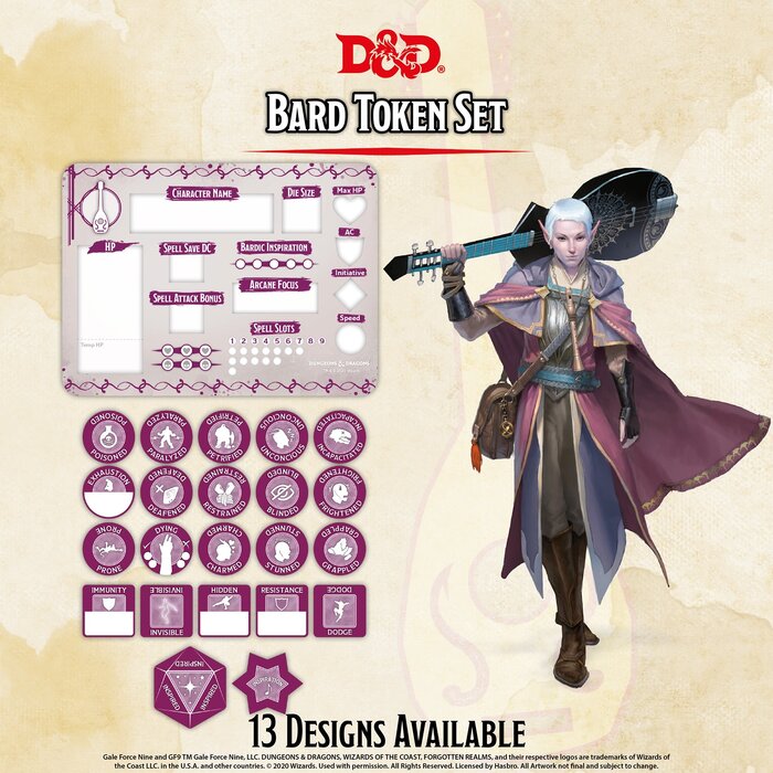 Gale Force Nine D&D 5e Character Token Sets