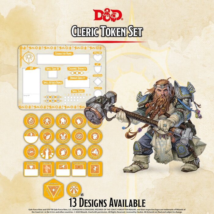 Gale Force Nine D&D 5e Character Token Sets