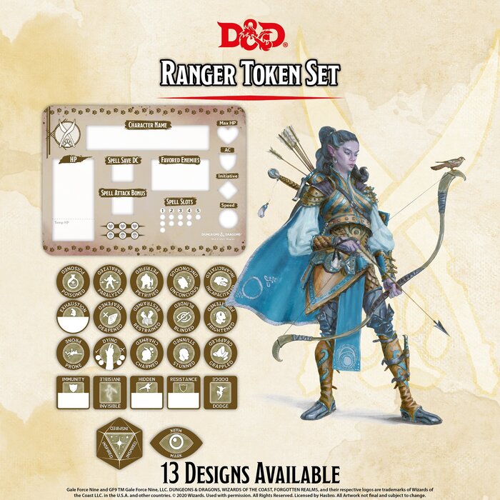 Gale Force Nine D&D 5e Character Token Sets