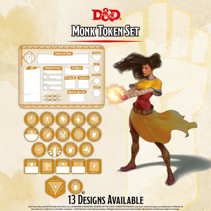 Gale Force Nine D&D 5e Character Token Sets