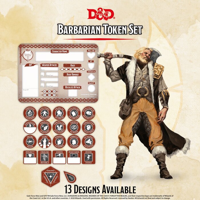 Gale Force Nine D&D 5e Character Token Sets