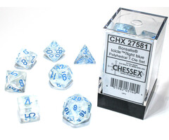 Chessex 7-Piece RPG Dice Set - Icicle/Light Blue Luminary