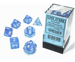 Chessex 7-Piece RPG Dice Set: Sky Blue/White Luminary