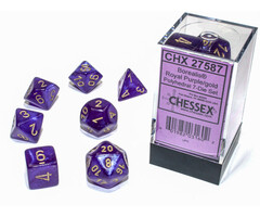 Chessex 7-Piece RPG Dice Set: Royal Purple/Gold Luminary