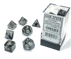 Chessex 7-Piece RPG Dice Set: Light Smoke/Silver Luminary