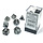 7-Piece RPG Dice Set: Light Smoke/Silver Luminary