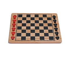 Wood Expressions Checkers Set 12" Wooden Black/Red with Storage