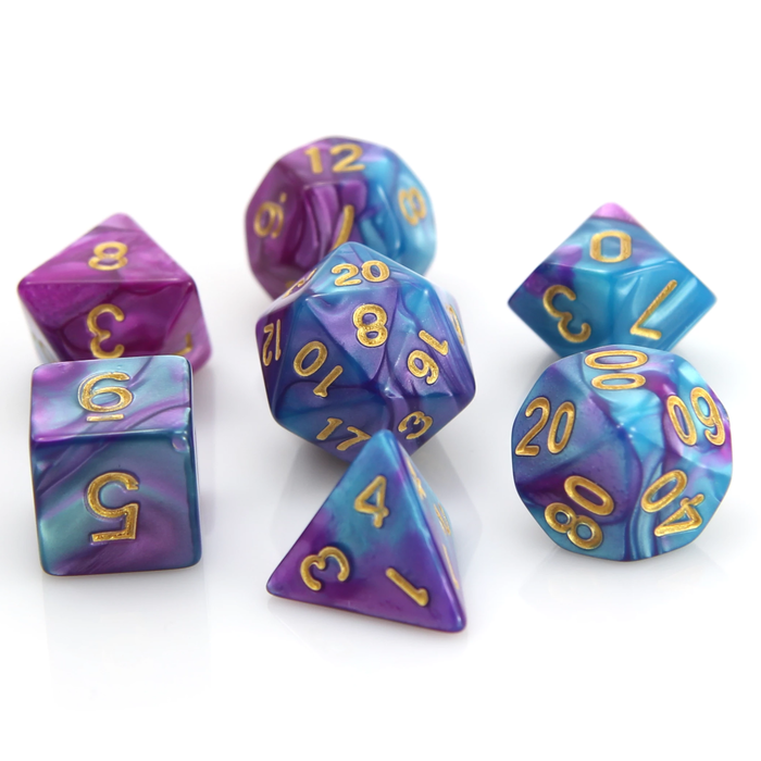 Chessex 7-Piece RPG Dice Set: Marble (Assorted Colours)