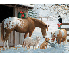 Cobble Hill Puzzles 350 pcs - Winter Barnyard (Family Puzzle)