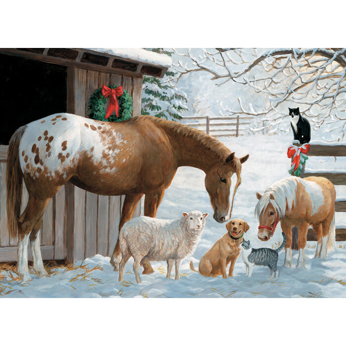 Cobble Hill Puzzles 350 pcs - Winter Barnyard (Family Puzzle)