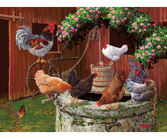 Cobble Hill Puzzles 275 pcs - The Chickens Are Well (Easy Handling)