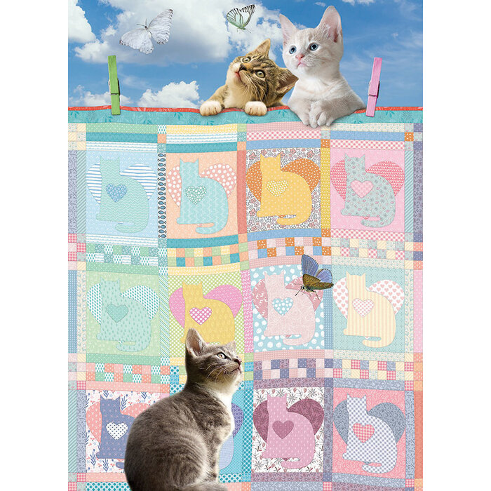 Cobble Hill Puzzles 500 pcs - Quilted Kittens