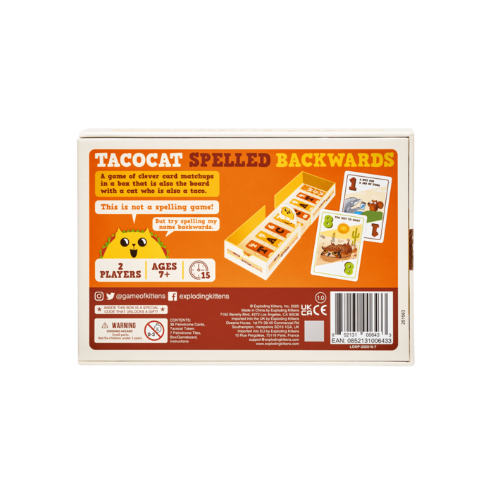 AdMagic Games Tacocat Spelled Backwards