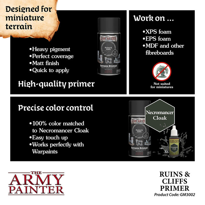 The Army Painter Gamemaster Terrain Primer Spray (300 mL) - Ruins & Cliffs