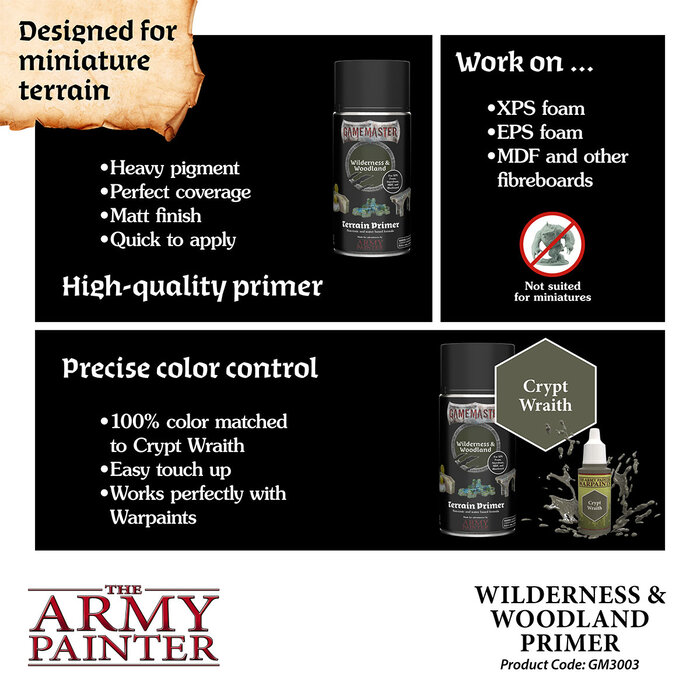 The Army Painter Gamemaster Terrain Primer Spray (300 mL) - Wilderness & Woodland