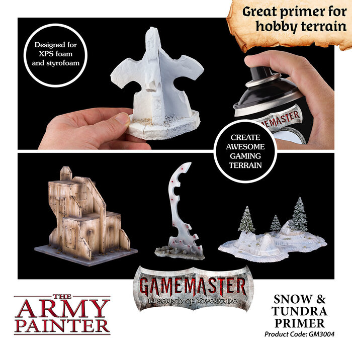 The Army Painter Gamemaster Terrain Primer Spray (300 mL) - Snow & Tundra