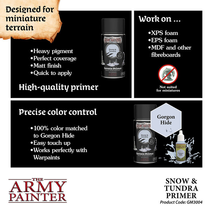 The Army Painter Gamemaster Terrain Primer Spray (300 mL) - Snow & Tundra