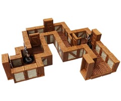 Wizkids/NECA LLC Warlock Tiles: Town & Village - 1" Straight Walls Expansion