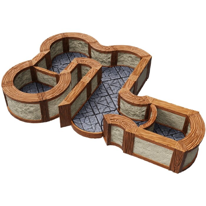 Wizkids/NECA LLC Warlock Tiles: Town & Village - 1" Angles & Curves Expansion