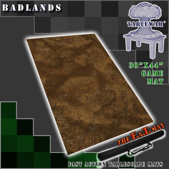 Table War Playmat - F.A.T. Mats (Fatmats): 44" x 30" Badlands