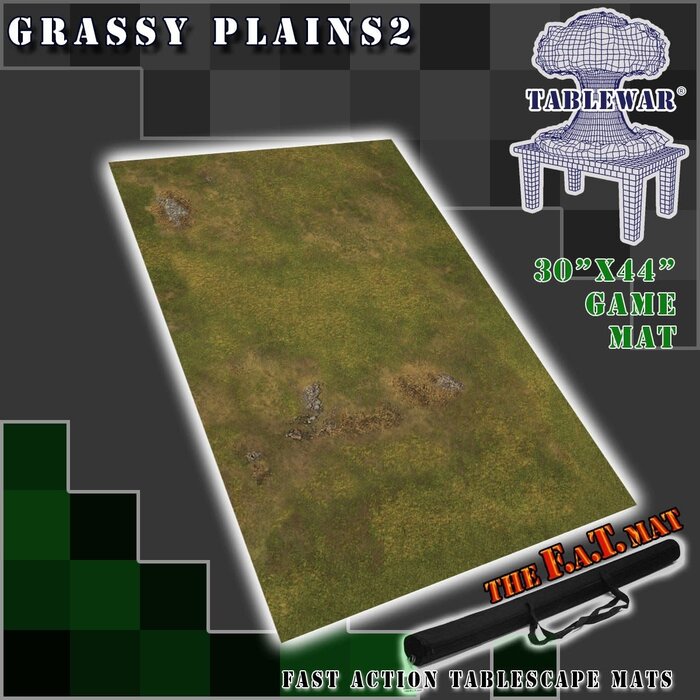Table War Playmat - F.A.T. Mats (Fatmats): 44" x 30" Grassy Plains