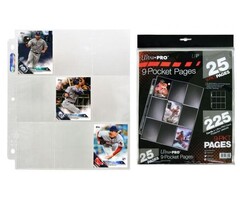 Ultra Pro 9-Pocket Pages - 25/pk - Clear (Silver Series)