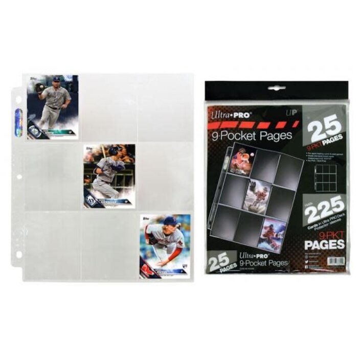 Ultra Pro 9-Pocket Pages - 25/pk - Clear (Silver Series)