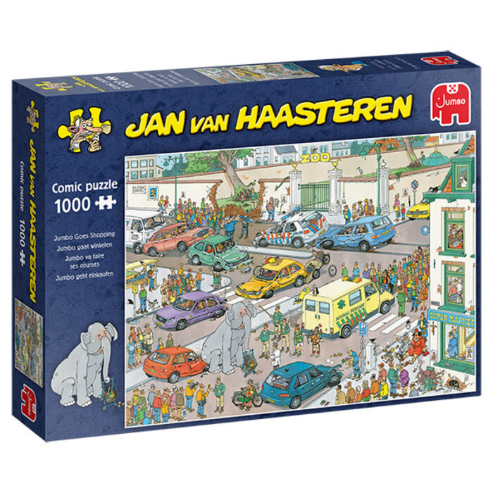 Jumbo Puzzles 1000 pcs - Jan van Haasteren: Jumbo Goes Shopping
