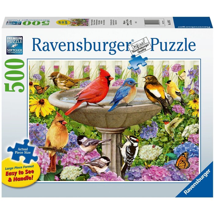Ravensburger 500 pcs - At the Birdbath (Large Piece Format)