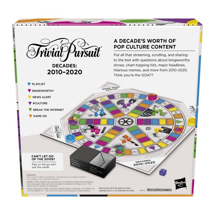 Hasbro Trivial Pursuit Decades - 2010 to 2020 Edition