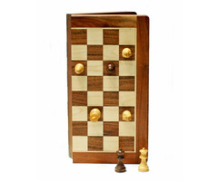 Wood Expressions Chess Set 7" - Folding Magnetic Wood Board