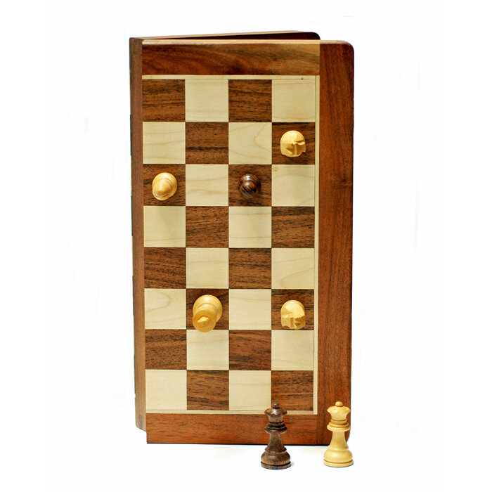 Wood Expressions Chess Set 7" - Folding Magnetic Wood Board